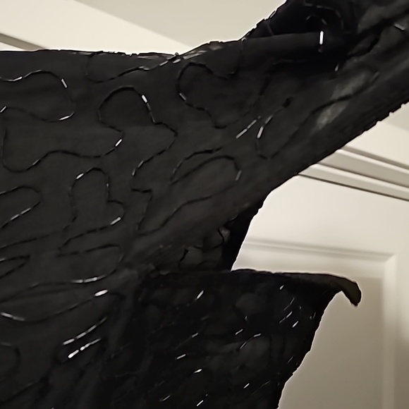 Laurence Kazar Womens Dress Vtg Sz S Beaded Black Silk Evening Zipper VG… - Picture 13 of 16